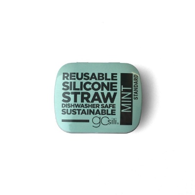 GoSili Mint Silicone Straw with Mint Tin Case